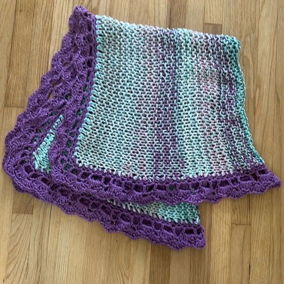 Handmade 40 x 38” Crochet Throw Lap or Baby Blanket Handmade Nursery Shower Gift - Picture 16 of 16